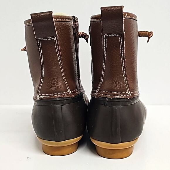 Serra Womens Genuine Leather Fleece Lined Lace Up Winter Brown Duck Boots Size 7 - Picture 6 of 11